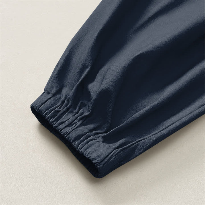 Buddha Stones Pure Cotton Moon Phase Sun Pattern Drawstring Men's Harem Pants With Pockets - image 10