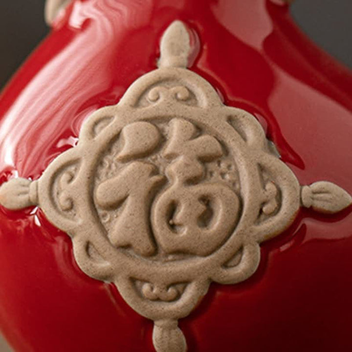 Buddha Stones Ceramic Fu Character Blessing Goat Figurine Cute Animal Decor - image 4