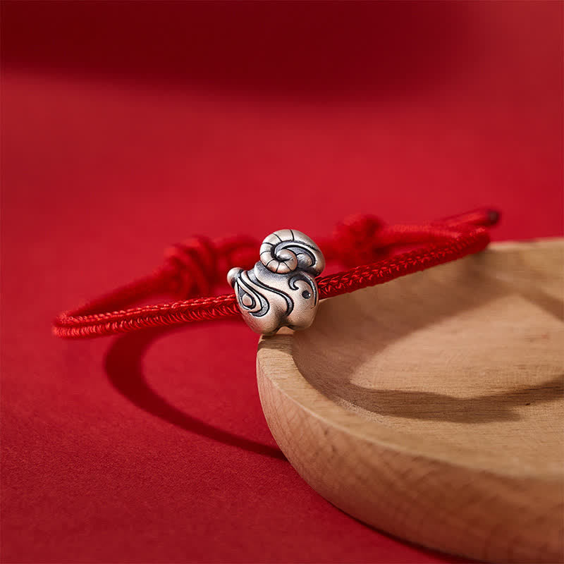 Buddha Stones Year of the Goat 999 Sterling Silver Hand-Woven Red String Chinese Zodiac Sheep Protection Bracelet - image 10