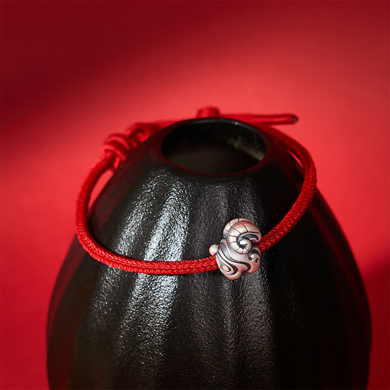 Buddha Stones Year of the Goat 999 Sterling Silver Hand-Woven Red String Chinese Zodiac Sheep Protection Bracelet - image 9