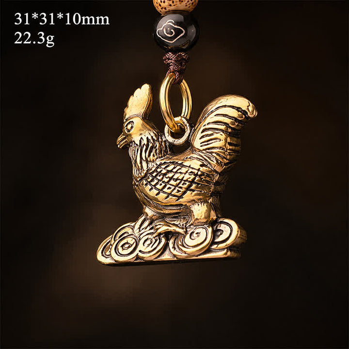 Buddha Stones Brass Chinese Zodiac Luck Braided Charm Keychains - image 26