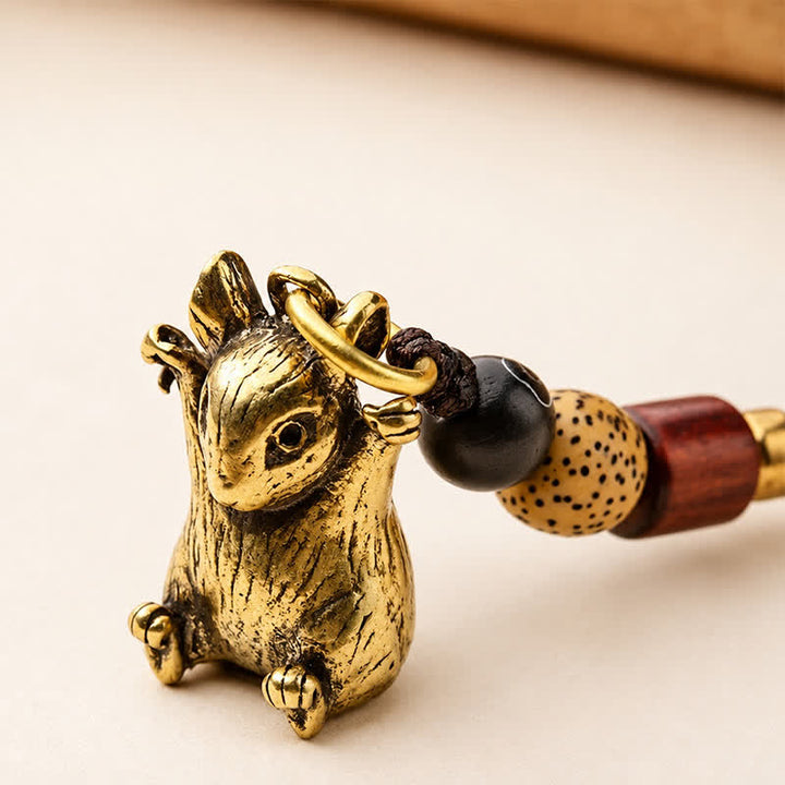 Buddha Stones Brass Chinese Zodiac Luck Braided Charm Keychains - image 10