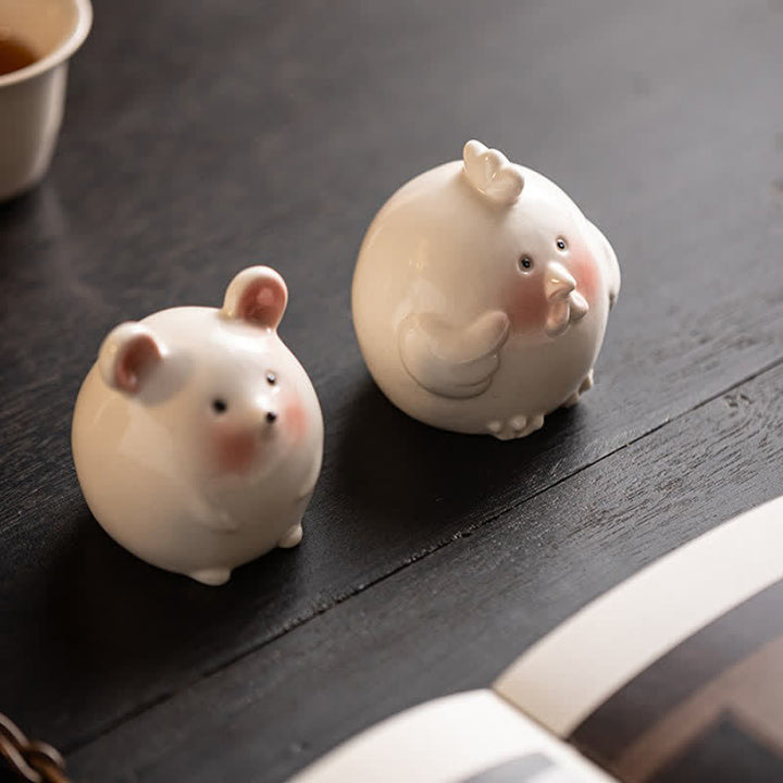 Buddha Stones Ceramic Chinese Zodiac Purity Round Animal Display Cute Animal Decor - image 26