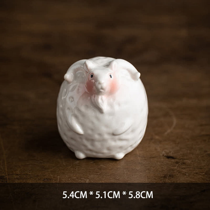 Buddha Stones Ceramic Chinese Zodiac Purity Round Animal Display Cute Animal Decor - Goat - image 16