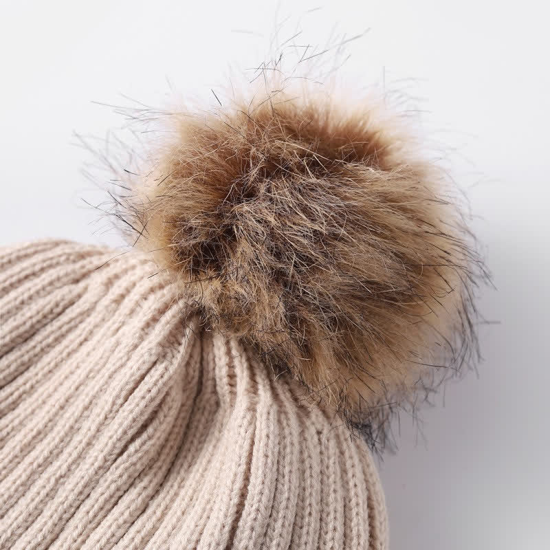 Buddha Stones Fall Winter Ribbed Knit Pom Pom Cozy Women's Scarf Hat Gloves - image 9