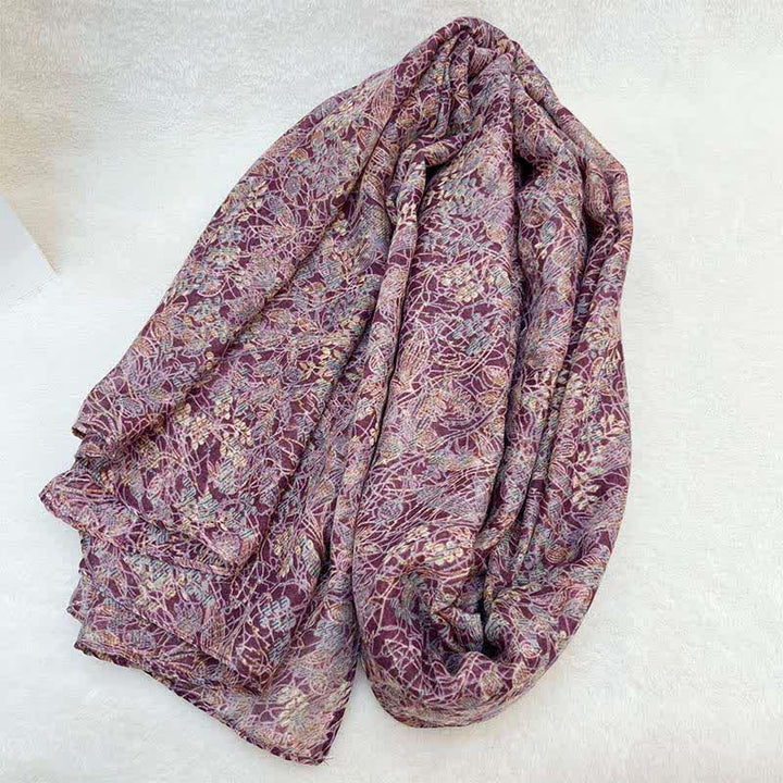 Buddha Stones Spring Summer Vintage Floral Abstract Women's Scarf - image 3