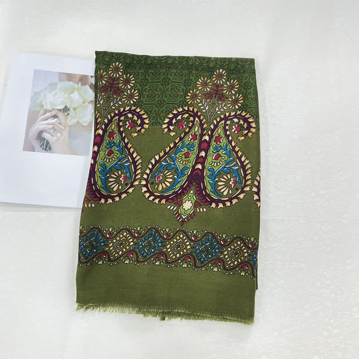 Buddha Stones Spring Fall Ethnic Floral Leaf Print Women's Scarf - image 6
