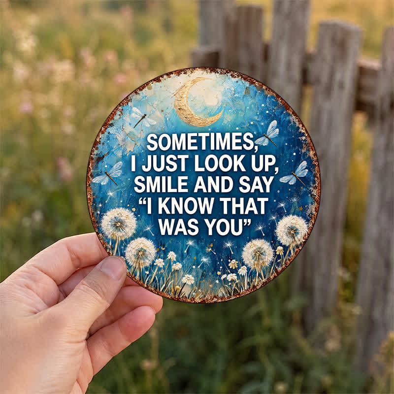 Buddha Stones Moon Dragonfly and Dandelion Intuition Memorial Quote Round Metal Iron Meaningful Symbols Wall Art - image 4