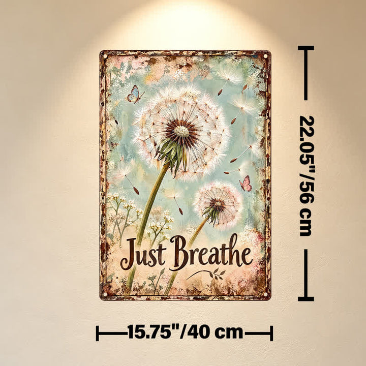 Buddha Stones "Just Breathe" Dandelion Rustic Design Hanging Metal Iron Meaningful Symbols Wall Art - Approx. 40cm x 56cm x 0.12cm / 15.75in x 22.05in x 0.05in - image 7