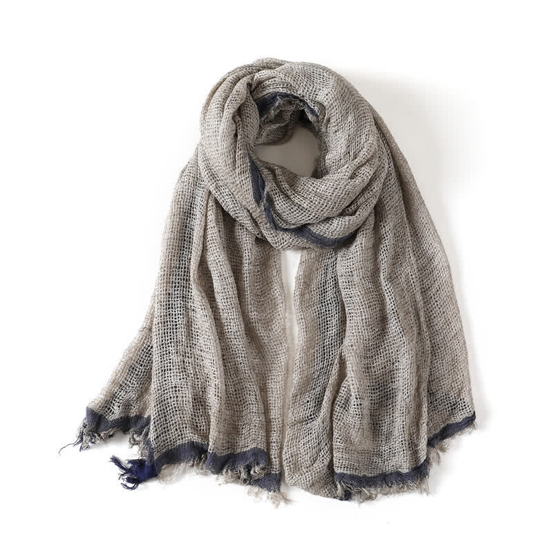 Buddha Stones Fall Simple Solid Tassel Lightweight Women's Scarf - Tan - Approx. 190 cm × 80 cm - image 6