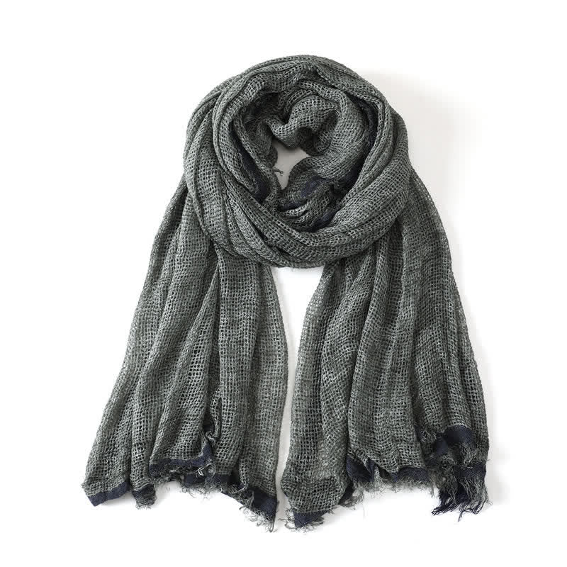 Buddha Stones Fall Simple Solid Tassel Lightweight Women's Scarf - Green - Approx. 190 cm × 80 cm - image 8