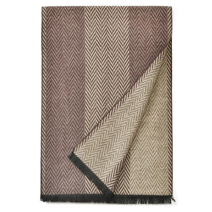 Buddha Stones Fall Winter Herringbone Pattern Tassel Classic Men's Scarf - image 2