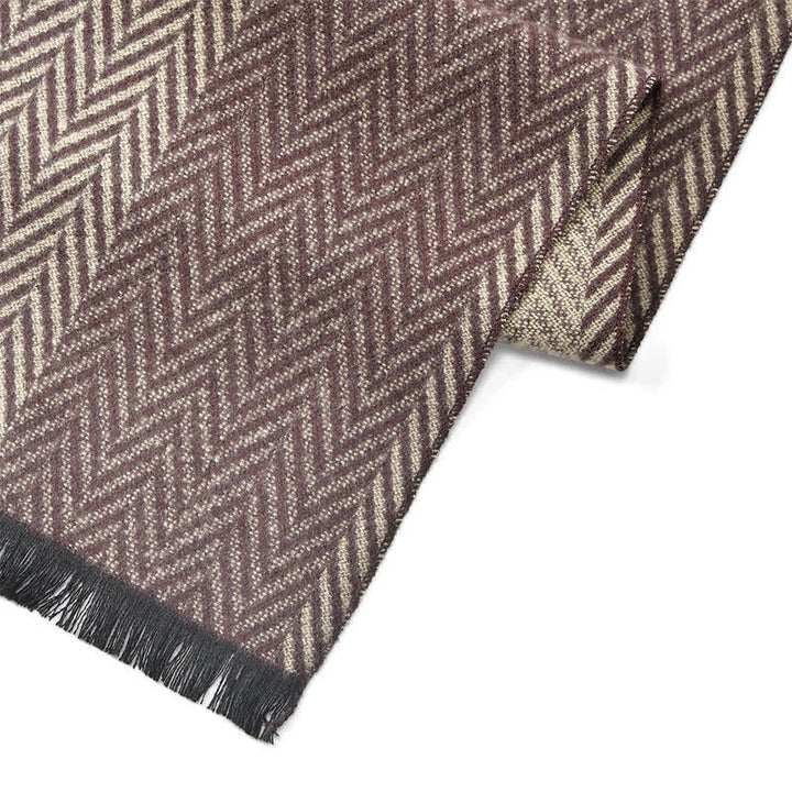 Buddha Stones Fall Winter Herringbone Pattern Tassel Classic Men's Scarf - image 3
