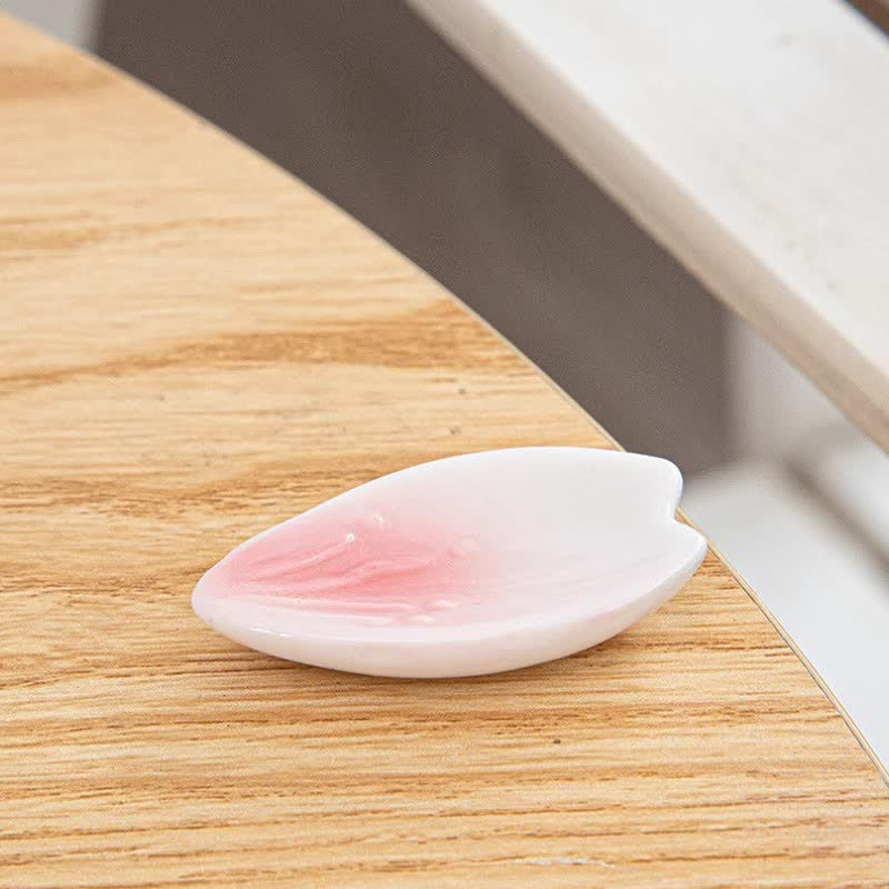 Buddha Stones Pink Sakura Petal Ceramic Japanese Style Elegant Chopstick Holder - image 2