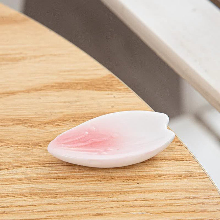 Buddha Stones Pink Sakura Petal Ceramic Japanese Style Elegant Chopstick Holder - image 2