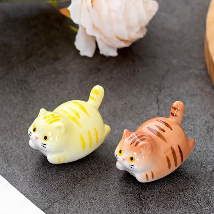Buddha Stones Glazed Ceramic Lucky Cat Chopstick Holder - image 10