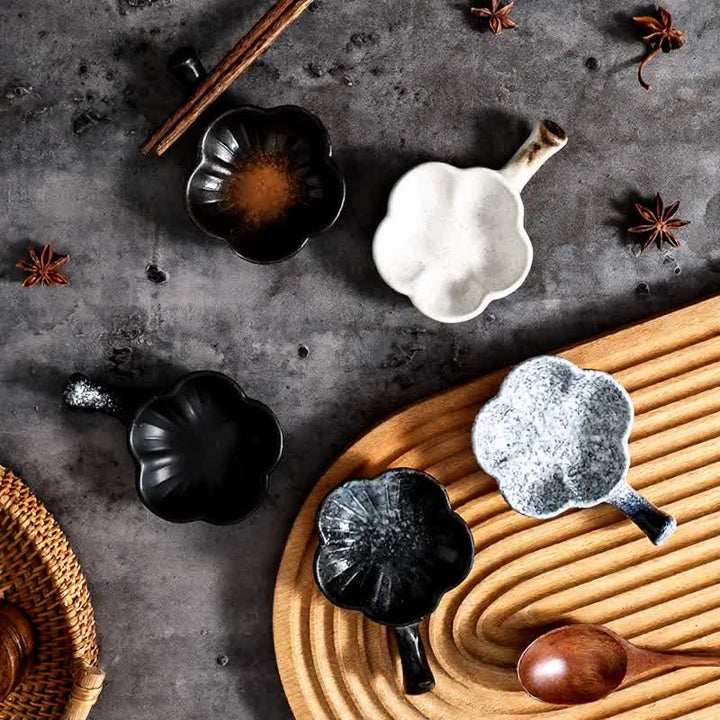 Buddha Stones Vintage Japanese Plum Blossom Handled Ceramic Sauce Dish - image 14