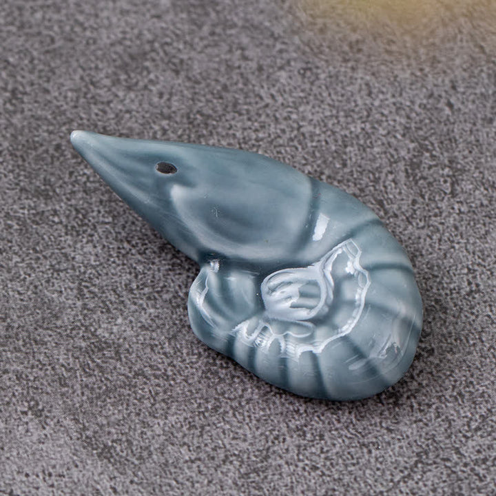Buddha Stones Ceramic Food Style Mini Chopstick Holder - Red Shrimp Approx. 5.2 × 2.7 × 1.2 cm - image 3