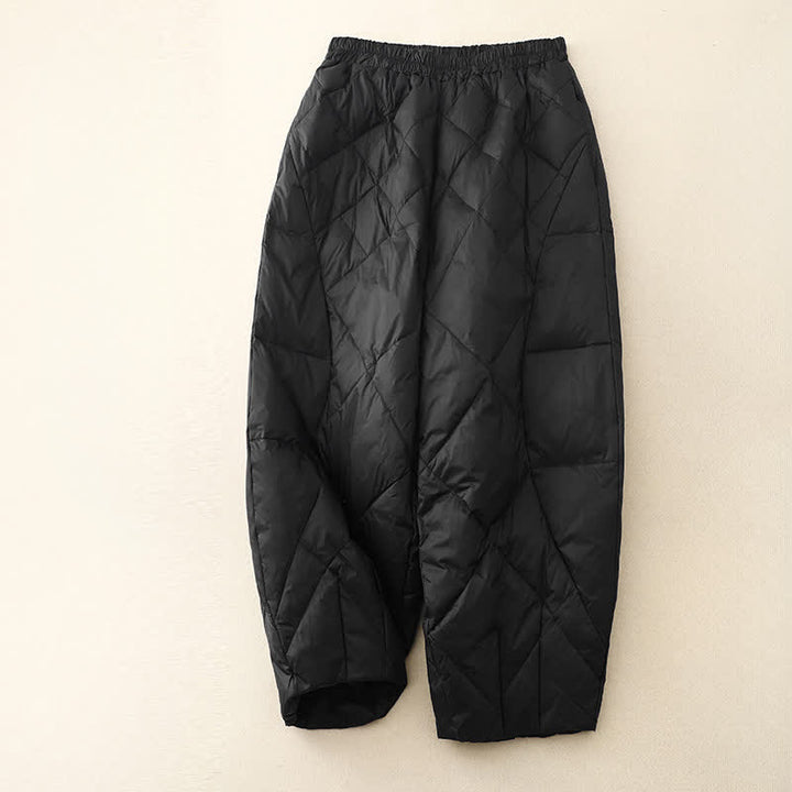 Buddha Stones Fall Winter Casual Minimalist Drawstring Geometric Ankle Pants Women's Straight Leg Pants With Pockets - Black - US8-10, UK/AU12-14, EU40-42 (2XL) - image 10