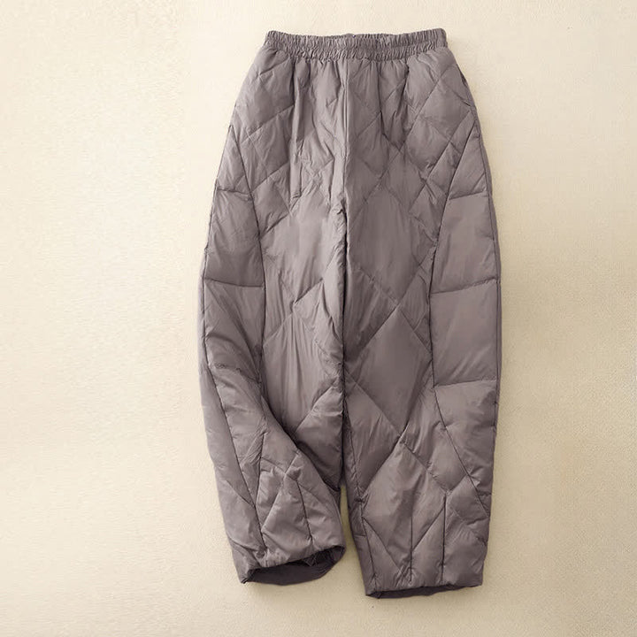 Buddha Stones Fall Winter Casual Minimalist Drawstring Geometric Ankle Pants Women's Straight Leg Pants With Pockets - Gray - US8-10, UK/AU12-14, EU40-42 (2XL) - image 0