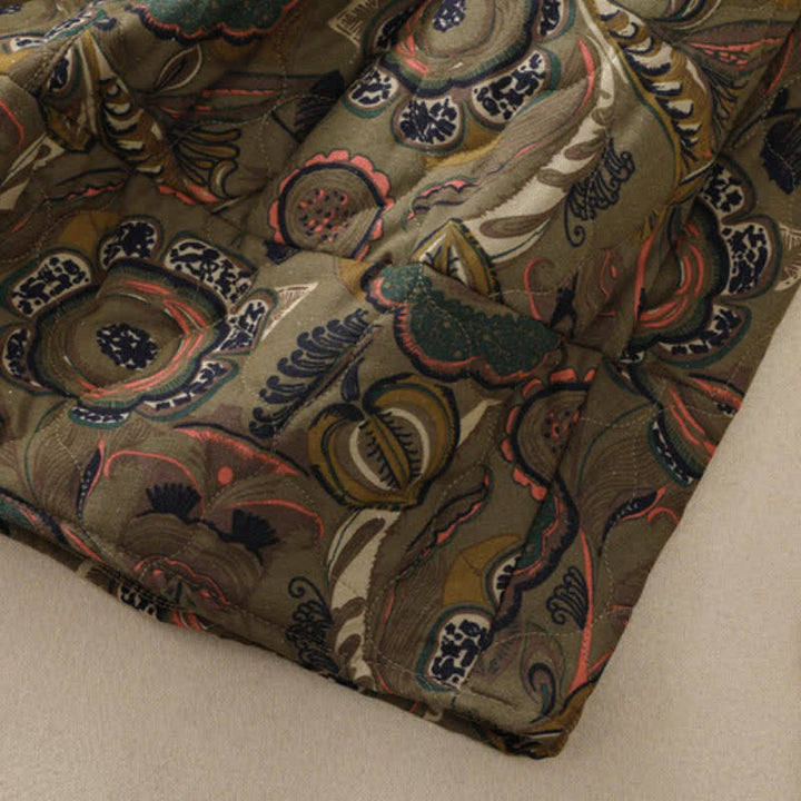 Buddha Stones Fall Winter Retro Elegant Floral Women's Skirt With Pockets - image 9