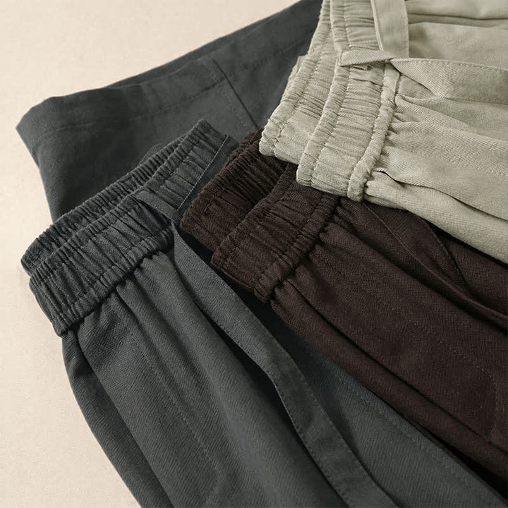 Buddha Stones Spring Fall Casual Minimalist Lace-up Solid Ankle Pants Women's Wide Leg Pants With Pockets - image 21