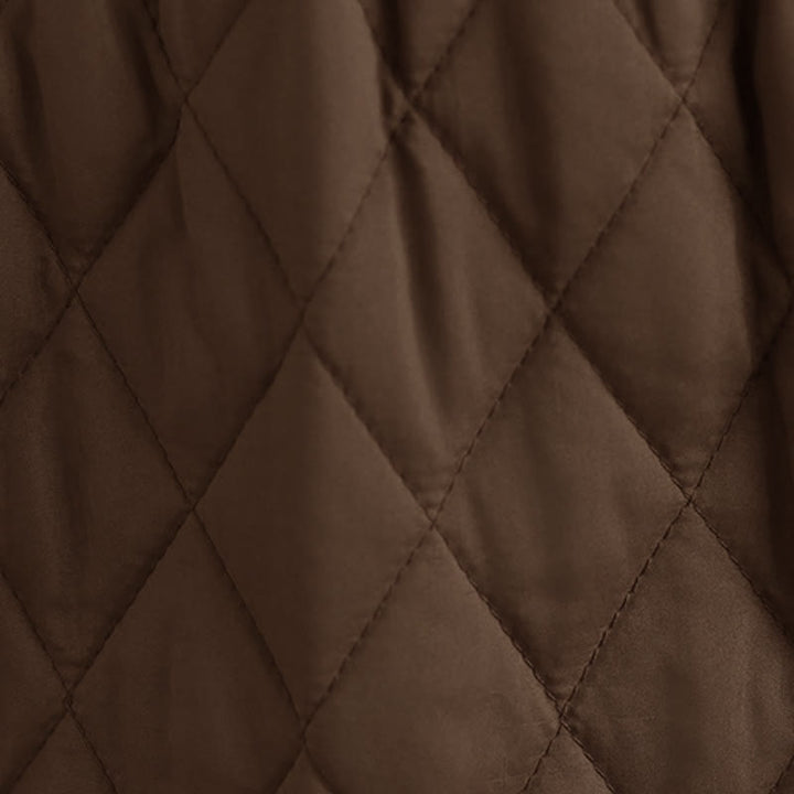 Buddha Stones Fall Winter Casual Vintage Design Quilted Solid Women's Skirt With Pockets - image 9