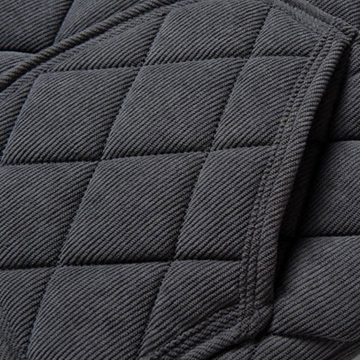 Buddha Stones Winter Casual Tang Style Quilted Mandarin Collar Solid Corduroy Men's Jacket With Pockets - image 6