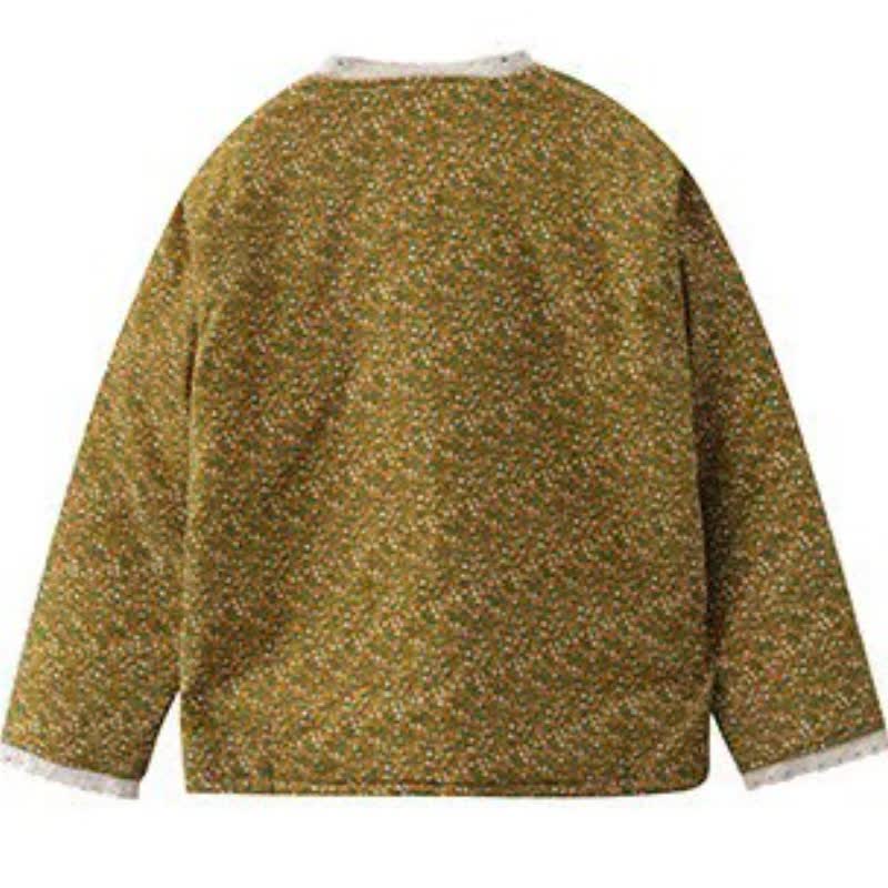 Buddha Stones Fall Winter Casual Vintage Button-Up V-Neck Dot Pattern Women's Jacket - image 4