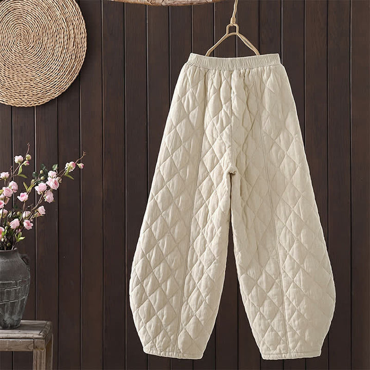 Buddha Stones Fall Winter Casual Drawstring Geometric Ankle Pants Women's Harem Pants With Pockets - image 16