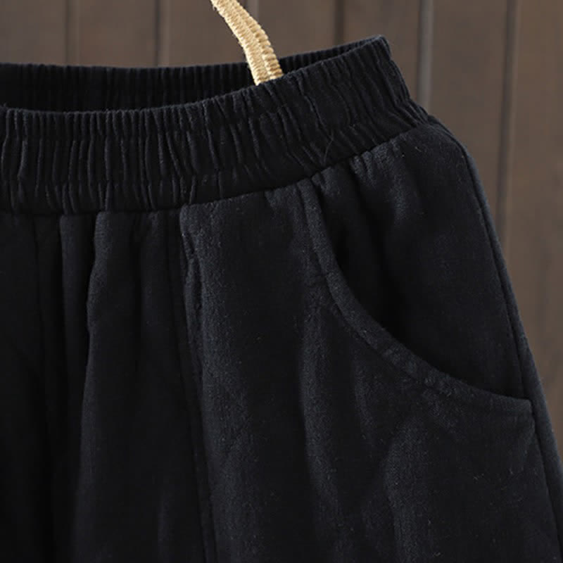 Buddha Stones Fall Winter Casual Drawstring Geometric Ankle Pants Women's Harem Pants With Pockets - image 12