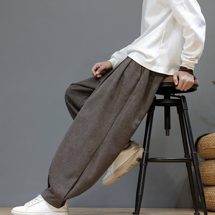 Buddha Stones Spring Fall Casual Drawstring Solid Ankle Pants Men's Tapered Pants With Pockets - image 23