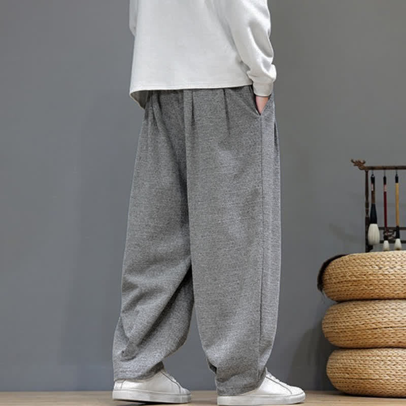 Buddha Stones Spring Fall Casual Drawstring Solid Ankle Pants Men's Tapered Pants With Pockets - image 4