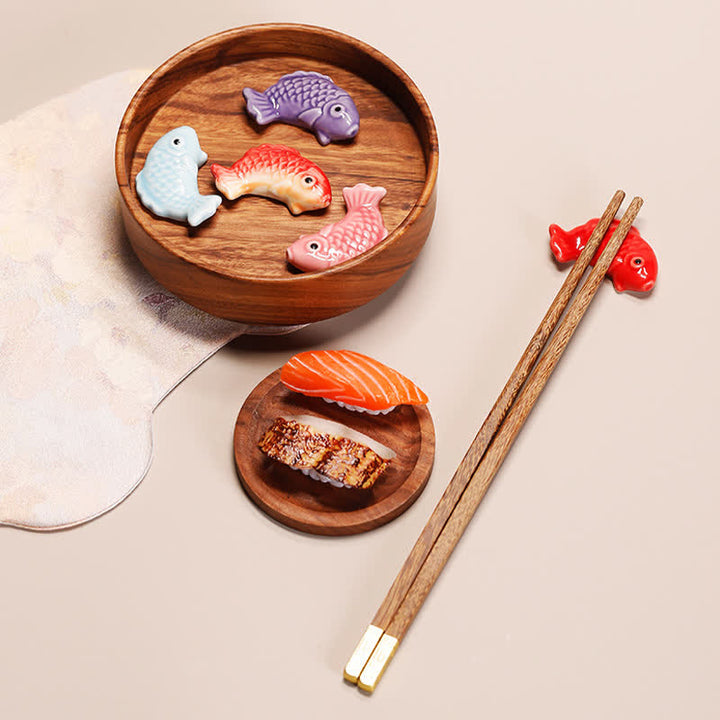 Buddha Stones Hand-Painted Ceramic Mini Koi Fish Wealth Chopstick Holder - image 10