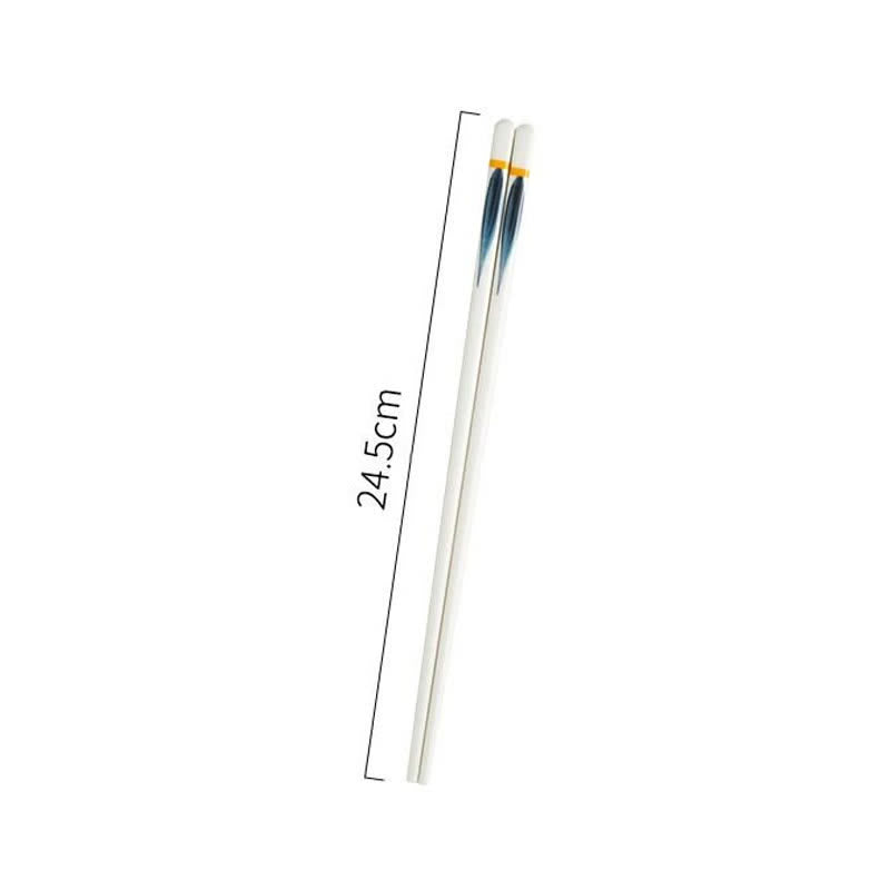 Buddha Stones White Ceramic Wave Striped Orchid Grass Pattern Minimalist Japanese Chopsticks - Orchid Grass Pattern - image 7