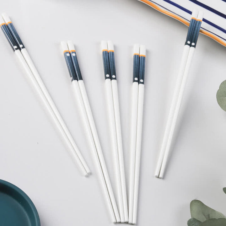 Buddha Stones White Ceramic Wave Striped Orchid Grass Pattern Minimalist Japanese Chopsticks - image 17
