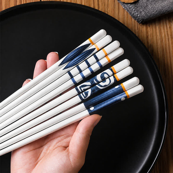 Buddha Stones White Ceramic Wave Striped Orchid Grass Pattern Minimalist Japanese Chopsticks - image 25