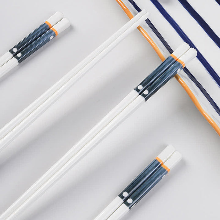 Buddha Stones White Ceramic Wave Striped Orchid Grass Pattern Minimalist Japanese Chopsticks - image 12