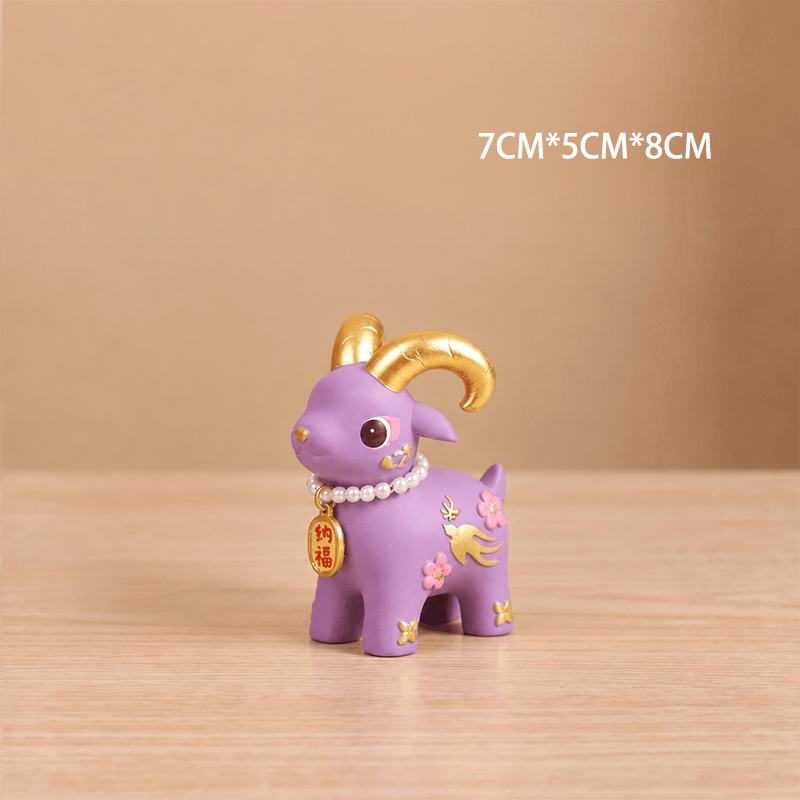 Buddha Stones Year of the Goat Prosperity Resin Cute Animal Decor - Joyful Goat Approx. 7 × 5 × 8 cm - image 6