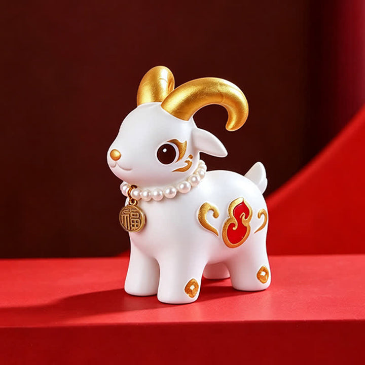 Buddha Stones Year of the Goat Prosperity Resin Cute Animal Decor - image 9