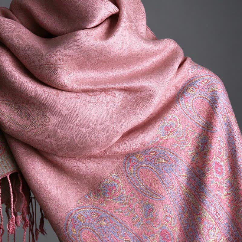 Buddha Stones Spring Fall Paisley Tassel Elegant Women's Scarf - image 25