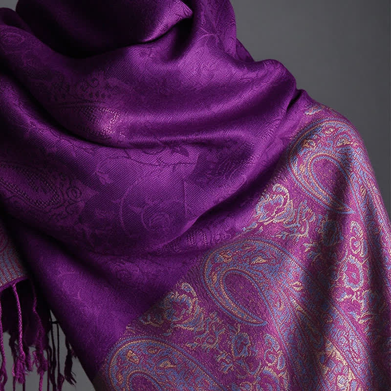 Buddha Stones Spring Fall Paisley Tassel Elegant Women's Scarf - image 2