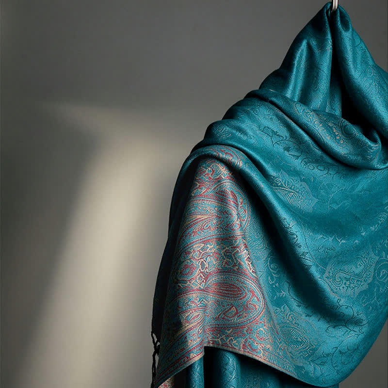 Buddha Stones Spring Fall Paisley Tassel Elegant Women's Scarf - image 10