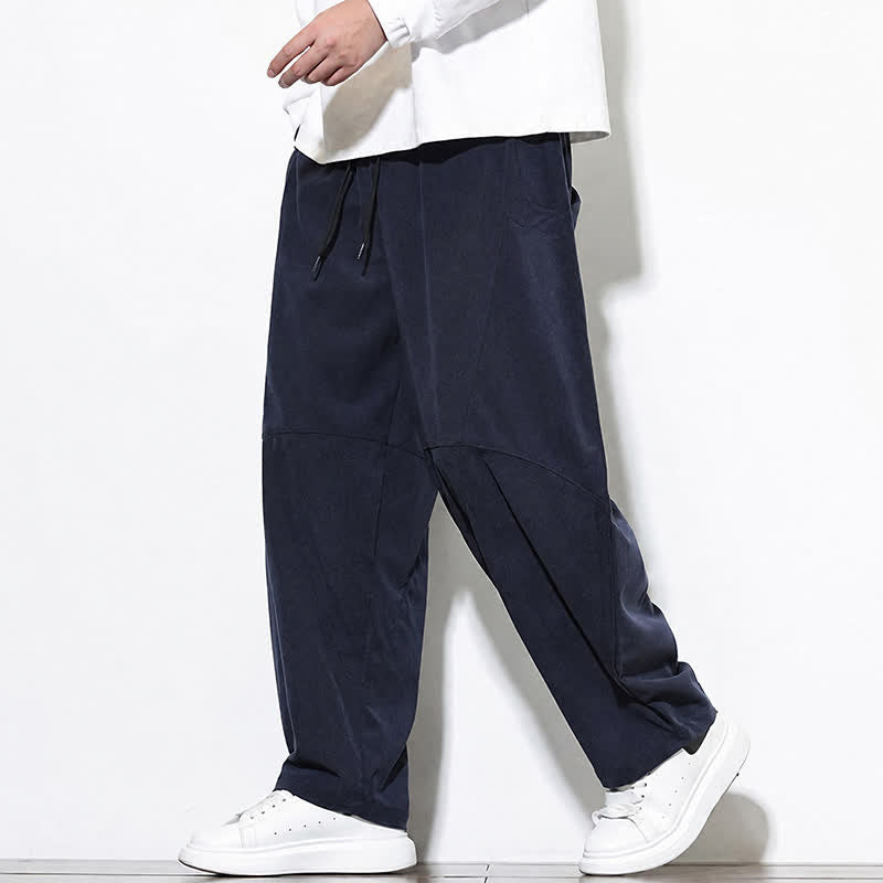Buddha Stones Fall Classic Simple Drawstring Solid Ankle Pants Corduroy Men's Tapered Pants With Pocket - image 21