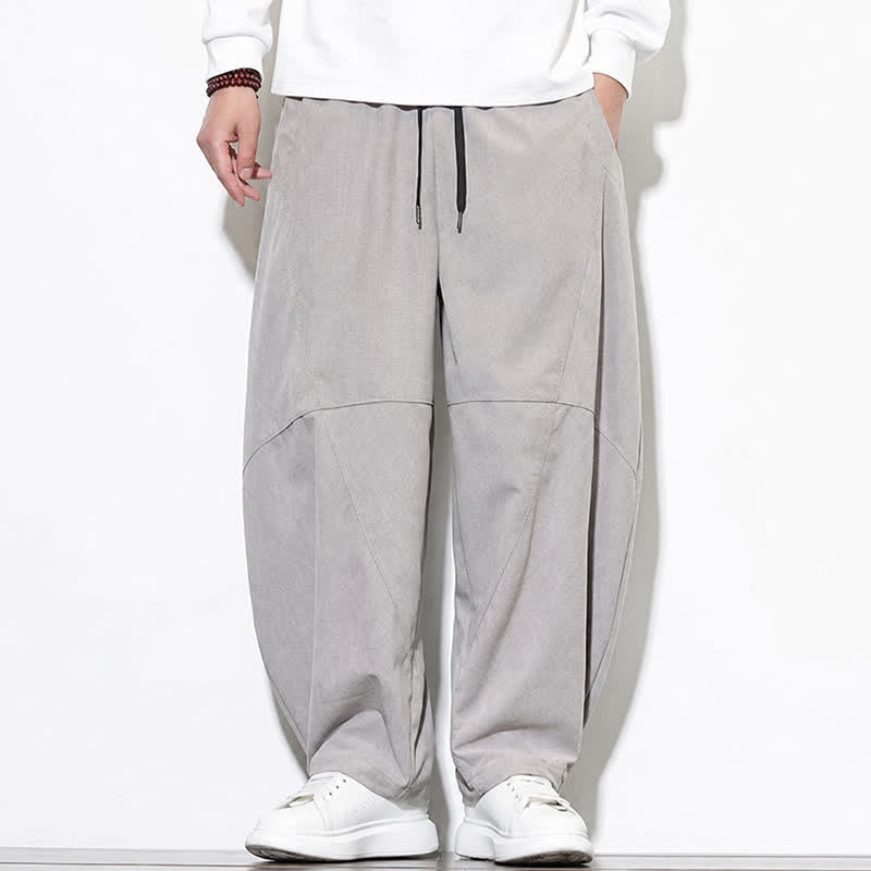 Buddha Stones Fall Classic Simple Drawstring Solid Ankle Pants Corduroy Men's Tapered Pants With Pocket - image 30