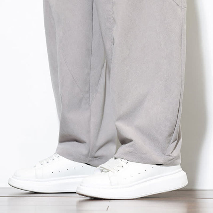 Buddha Stones Fall Classic Simple Drawstring Solid Ankle Pants Corduroy Men's Tapered Pants With Pocket - image 36
