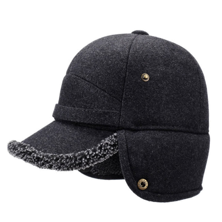 Buddha Stones Winter Plush Trim Earflap Baseball Style Men's Hat - image 1