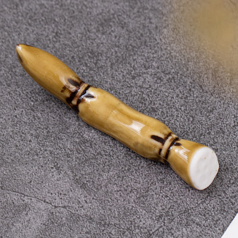 Buddha Stones Ceramic Vegetable Design Mini Tabletop Chopstick Holder - Lotus Root Strips Approx. 7.5 × 1.3 × 1.5 cm - Ceramic - image 33