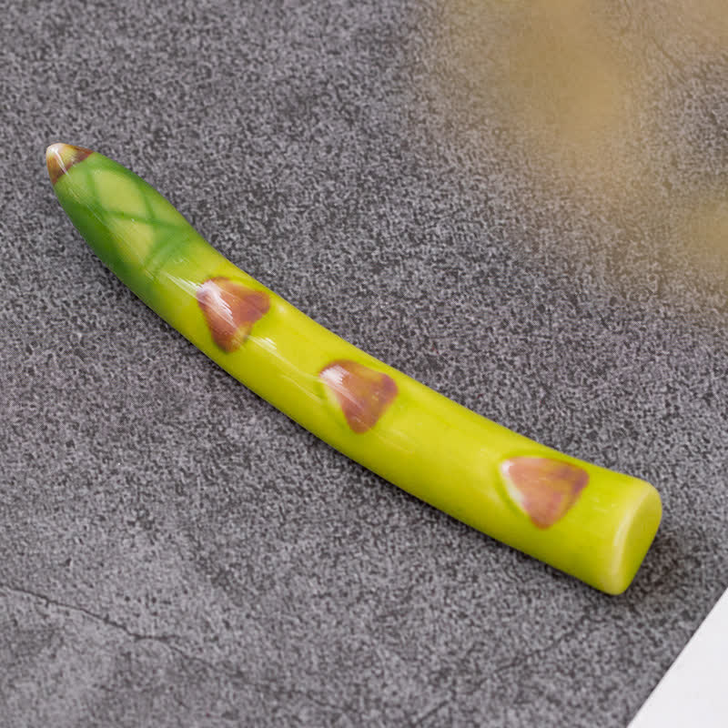 Buddha Stones Ceramic Vegetable Design Mini Tabletop Chopstick Holder - Asparagus Approx. 8 × 1 × 1.2 cm - Ceramic - image 34