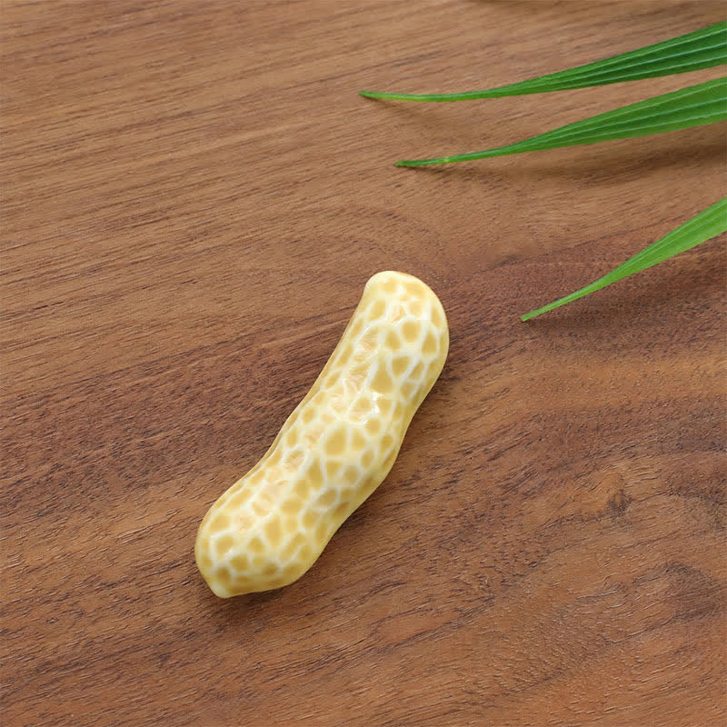 Buddha Stones Ceramic Food Style Mini Chopstick Holder - Peanuts Approx. 5.4 × 1.6 × 1.1 cm - image 10
